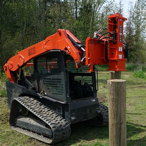 skid steer post hole driver|skid steer mounted post drivers.